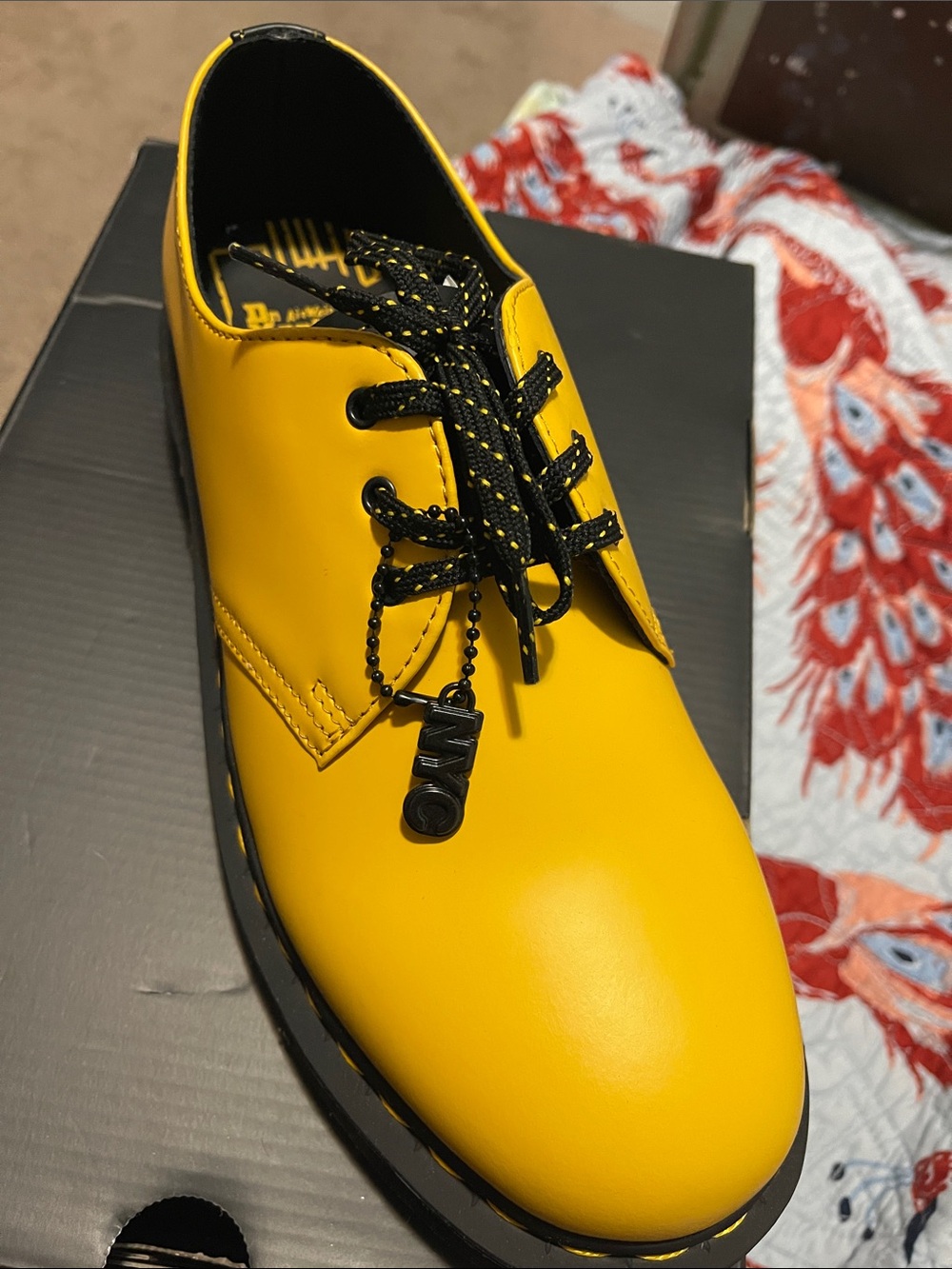 Dr. Martens Women's Yellow Smooth Leather 3-Eye Derby